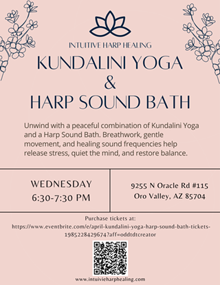 Image: April Kundalini Yoga and Harp Sound Bath