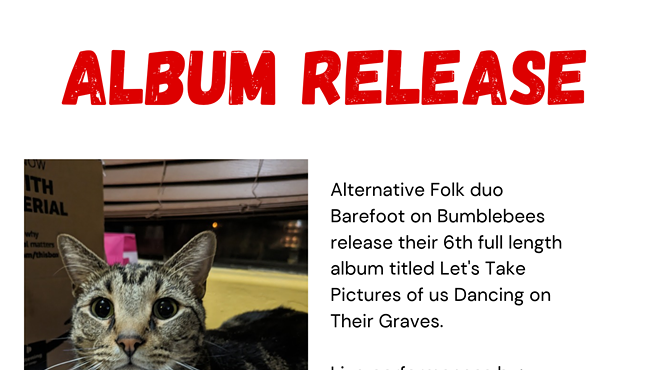 Image: Barefoot on Bumblebees album release