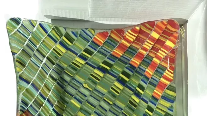 Image: Bargello Glass Tapestry Coasters