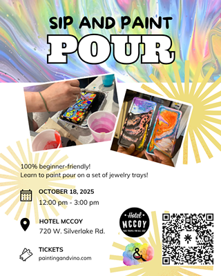 Image: Beginner Paint Pour, Pour Painting Class at Hotel McCoy