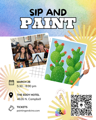 Image: &lsquo;Blooming Prickly&rsquo; Sip and Paint at The Eddy