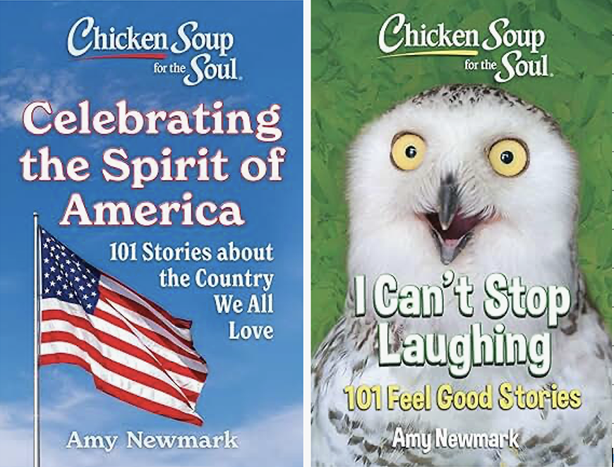"Celebrating the Spirit of America" and "I Can't Stop Laughing" book covers