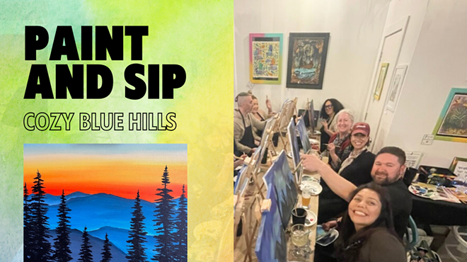 Image: Cozy Blue Hills Paint and Sip at Tandem American Eatery