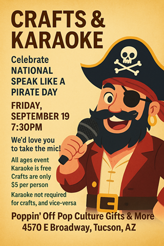 Image: Crafts & Karaoke - Pirate Night @ Poppin' Off