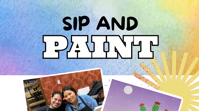 Image: Desert Cactus Paint and Sip at Roadies