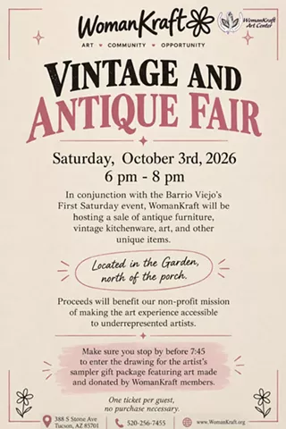 Image: Fall Celebration at Womankraft- Mini Vintage Fair, Food Truck, Open Gallery, Art Supply Sale/ Barrio Viejo First Saturday Event