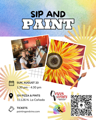 Image: Fall Sunflower Paint and Sip at OV Pizza