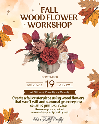 Image: Fall Wood Flower Workshop: Ceramic Pumpkin Centerpiece