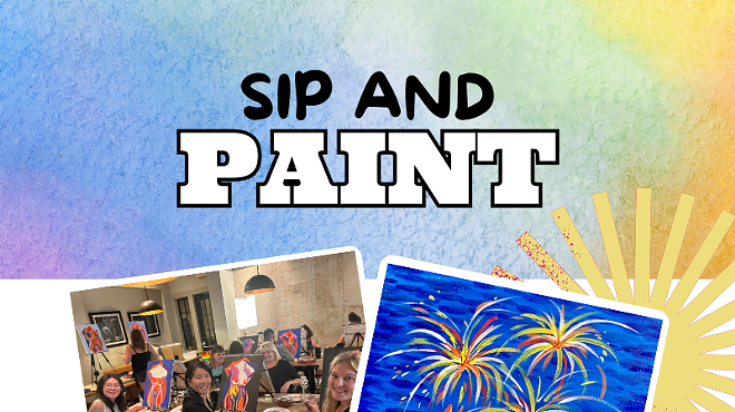 Image: &lsquo;Fireworks Over The Desert&rsquo; Sip and Paint