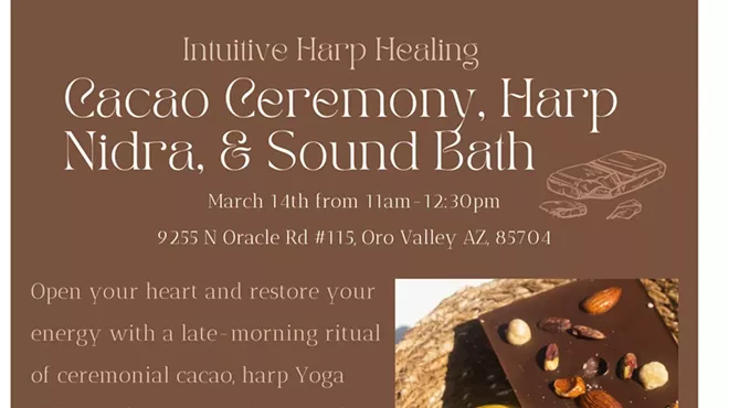 Image: March Cacao Ceremony, Harp Nidra, & Sound Bath