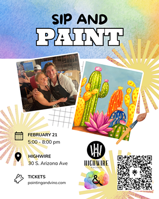 Image: Neon Cacti Sip & Paint at HighWire