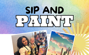 Image: Paint and Sip this Peaceful Saguaros Painting