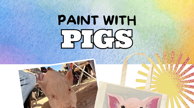 Image: Paint with Pigs at Ironwood Pig Sanctuary &ndash; Paint a Piggie Tote