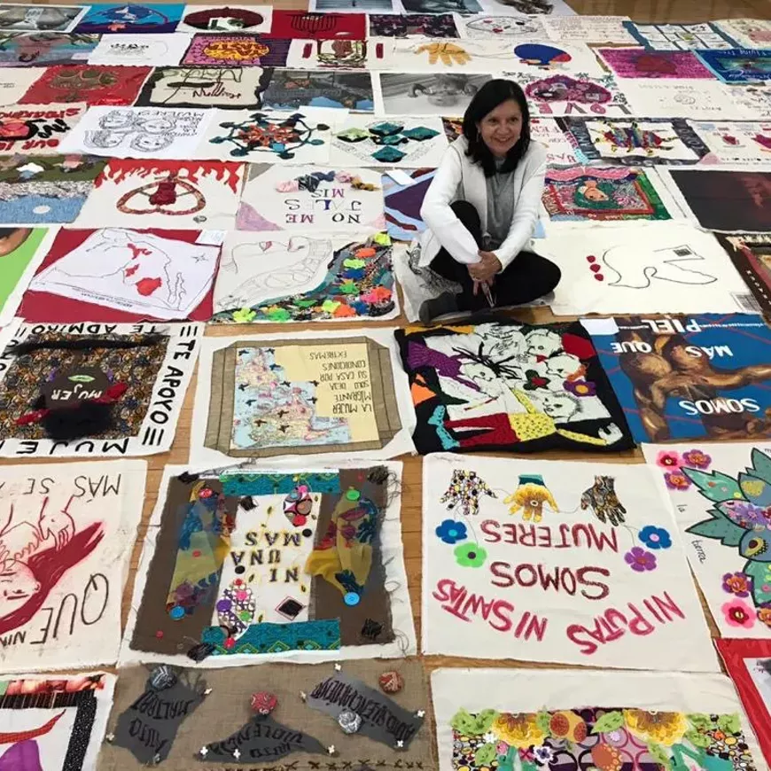 The Patchwork Healing Blanket project was conceived by Marietta Bernstorff in Mexico to unite women around the world and to shed light on the violence against women, children, and Mother Earth.