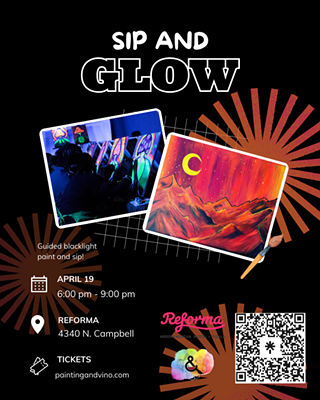 Image: Sip and Glow &ndash; Blacklight Paint Party