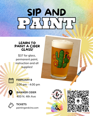 Image: Sip and Paint a Cider Glass &ndash; Includes Guided Instruction