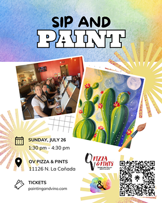 Image: Starry Cactus Paint and Sip at OV Pizza