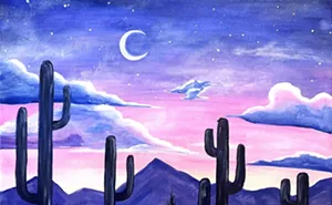 Image: Twilight Desert Sip & Paint at HighWire