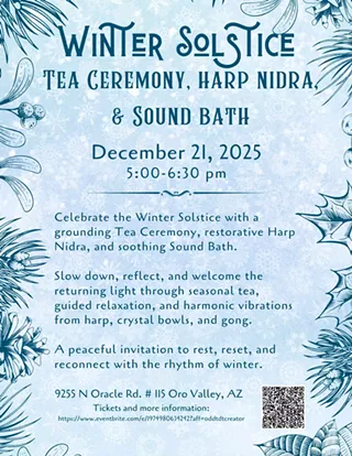 Image: Winter Solstice Tea Ceremony, Harp Nidra, & Sound Bath